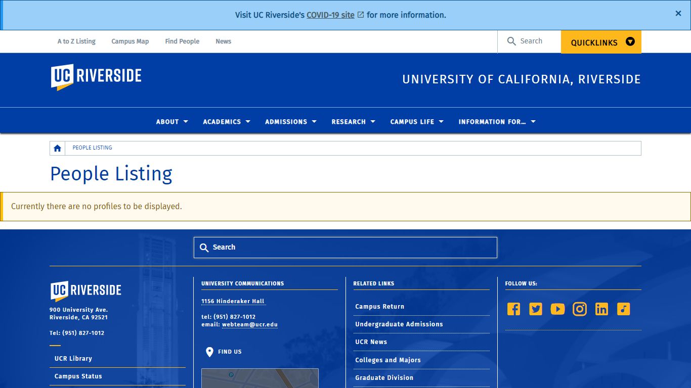 People Listing | University of California, Riverside